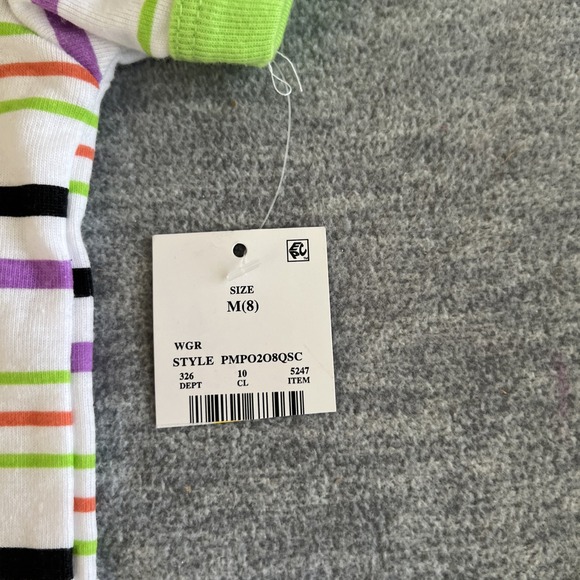 Pokemon Pikachu Halloween T-Shirt Kids M 8 Short‎ Sleeve Striped Colorful New - Picture 3 of 7